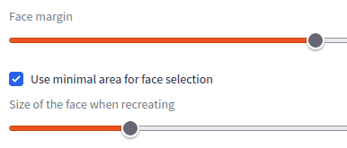 Use minimal area for face selection